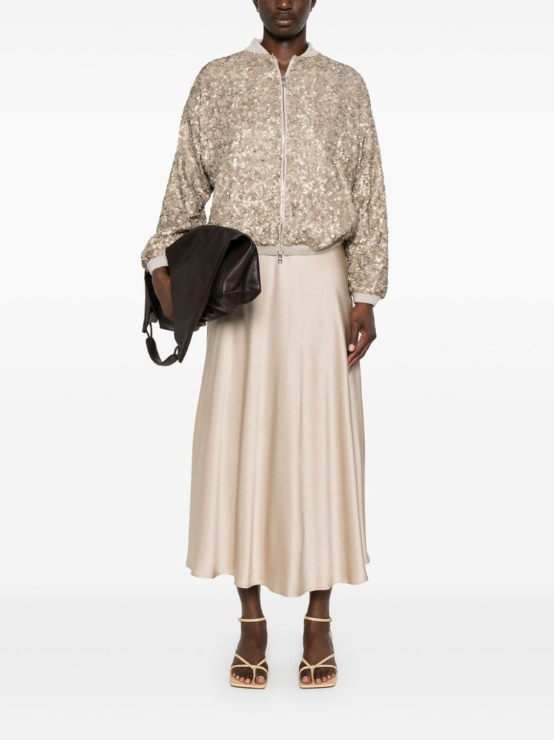 Herno satin midi skirt outlook