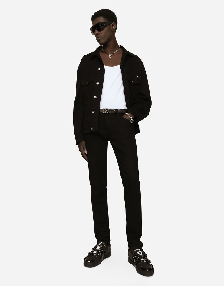 Black wash skinny stretch jeans - 5