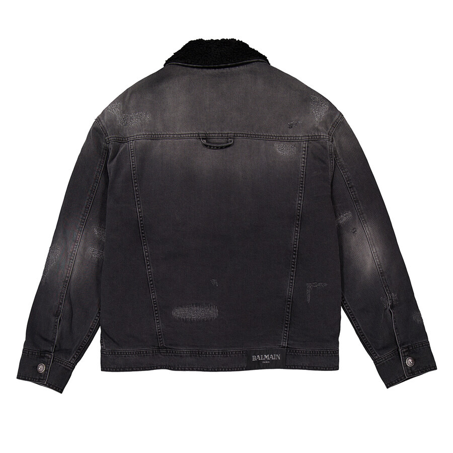 Balmain Shearling-Lining Denim Jacket - 6