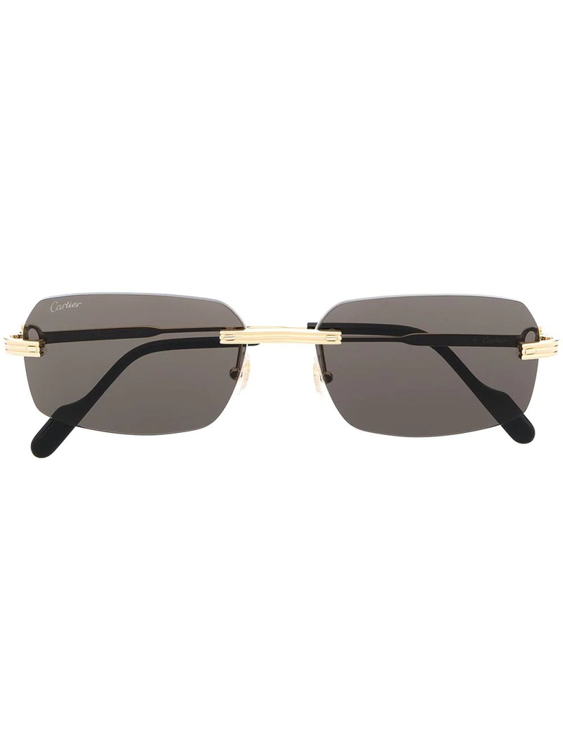 Cartier Rimless Rectangular-Frame Gold-Tone Sunglasses outlook