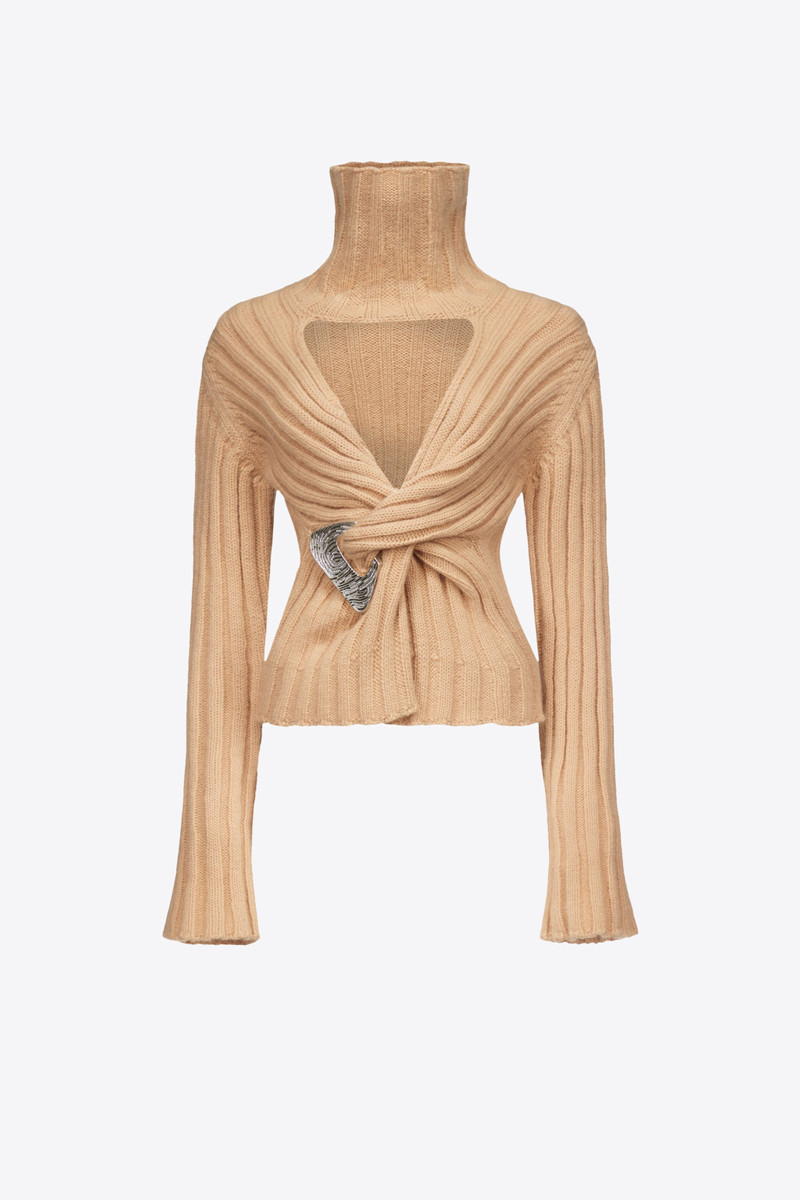 TWISTED KNIT TURTLENECK SWEATER - 1