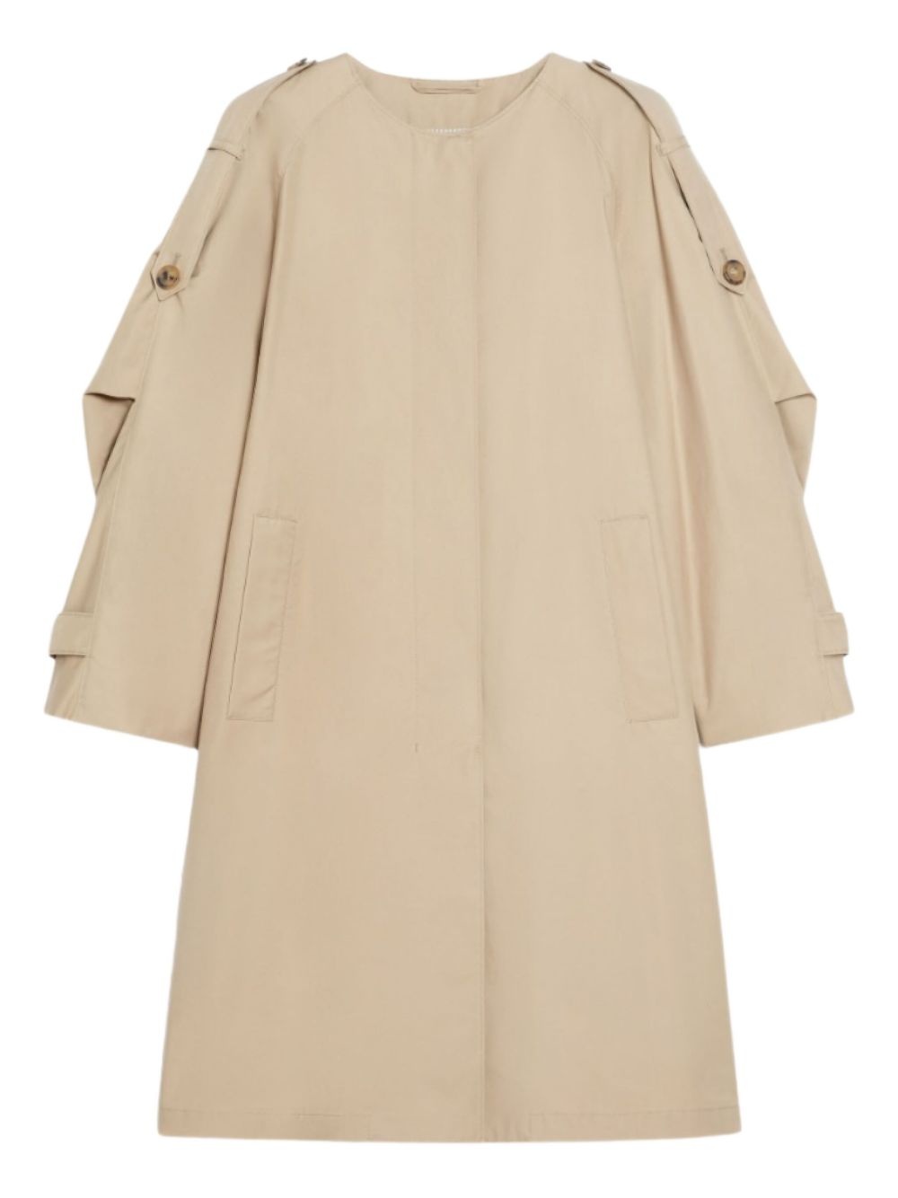 collarless trench coat - 4