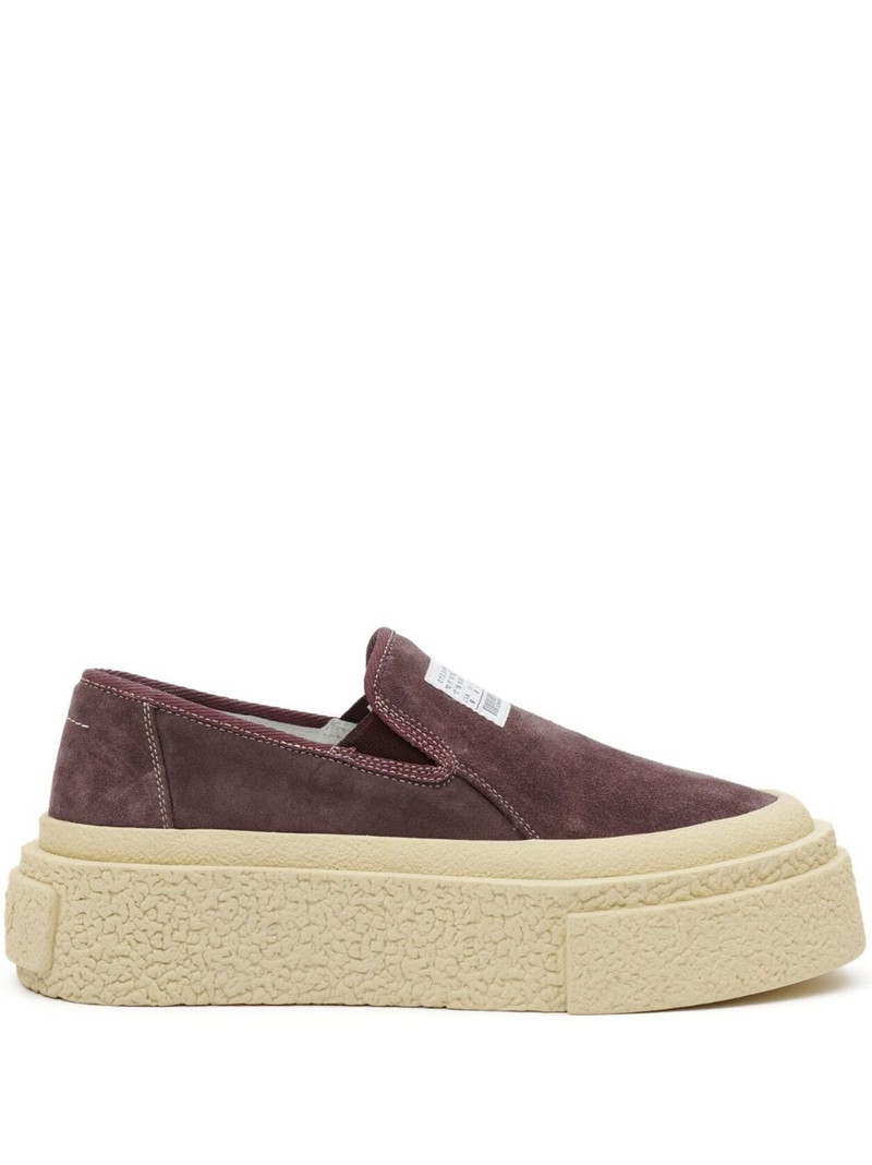 MM6 Maison Margiela logo-patch suede loafers outlook
