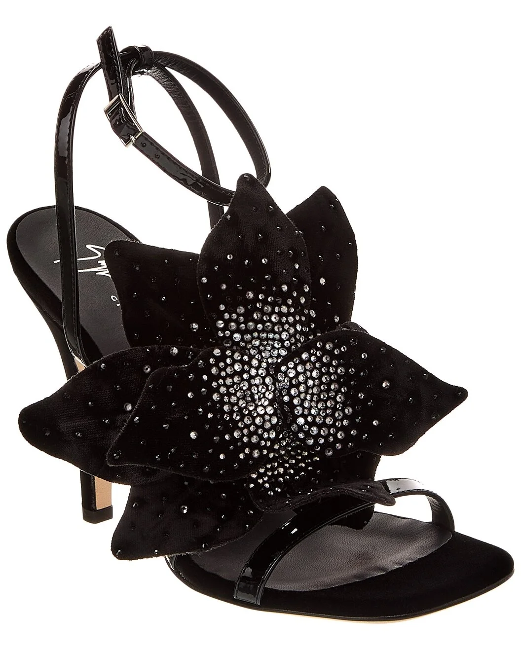 Giuseppe Zanotti Curvy 105 Velvet Sandal - 1