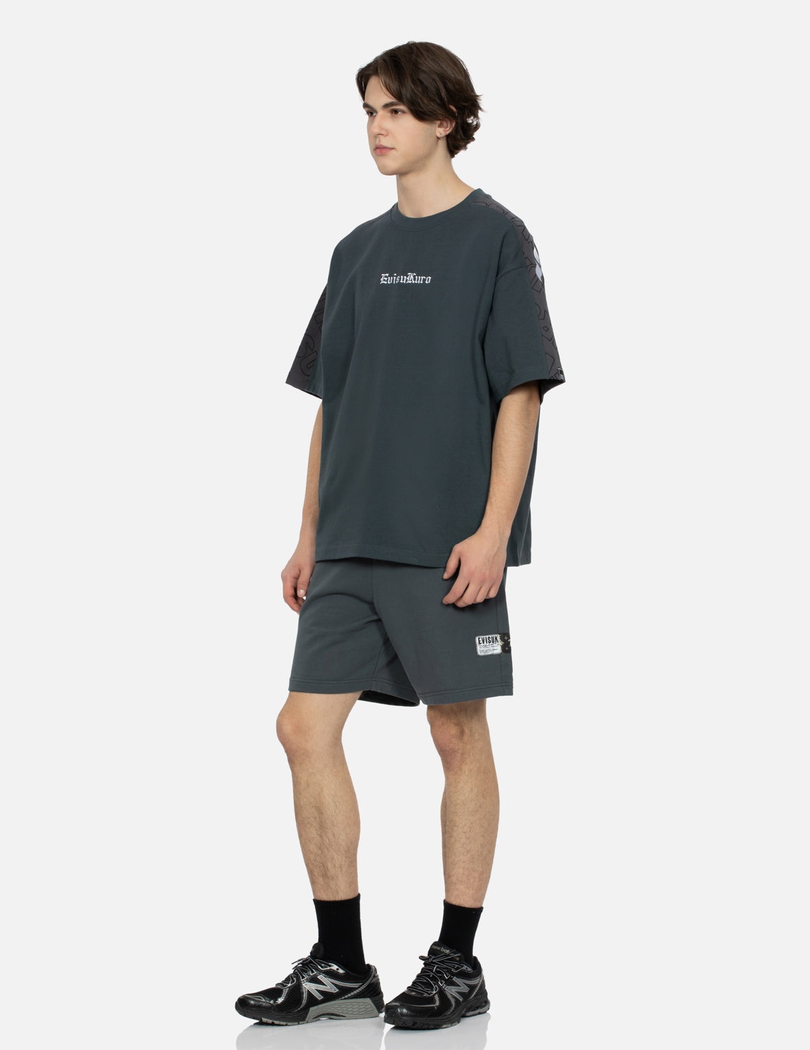 Allover EVISUKURO Print and Embroidery Loose Fit T-Shirt - 4