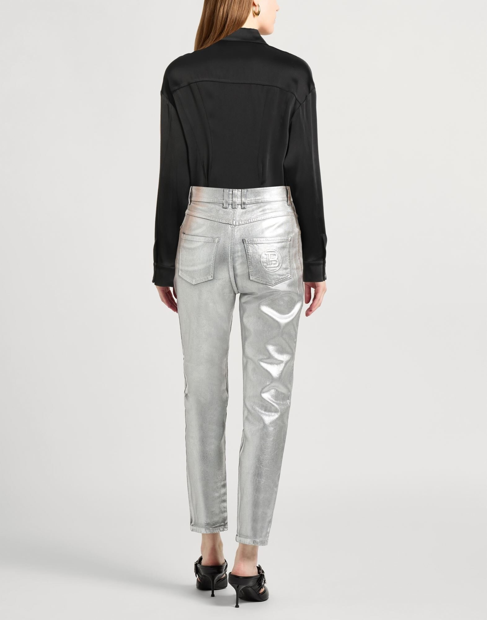 Black Women's Solid Color Shirts & Blouses - 3