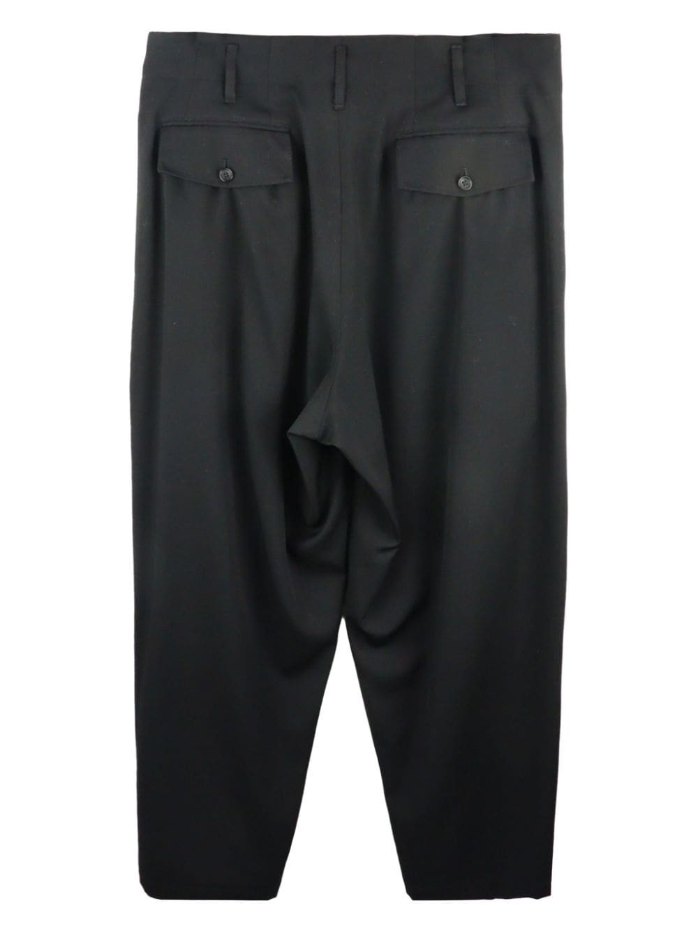 drop-crotch pleated wool trousers - 2