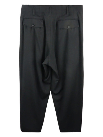 Yohji Yamamoto drop-crotch pleated wool trousers outlook