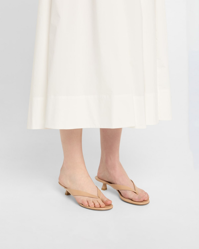 Stuart Weitzman Rio Leather Kitten-Heel Thong Sandals outlook