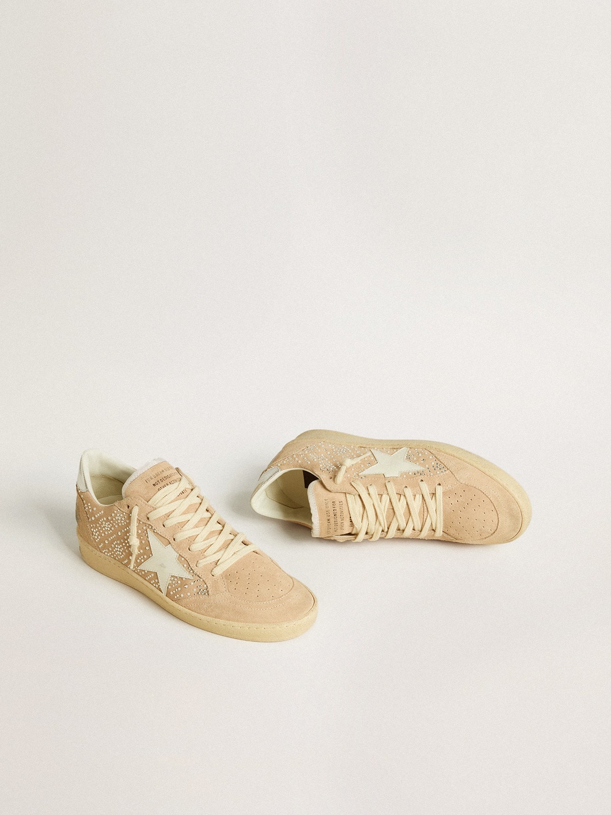 Ball Star in suede and Swarovski crystals with leather star and metallic heel tab - 2
