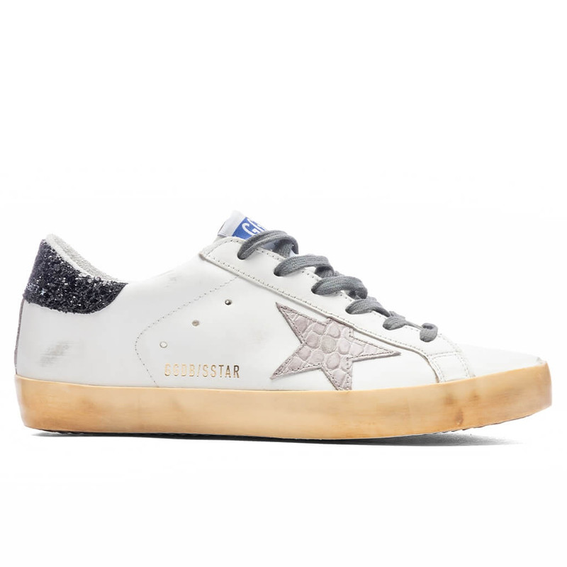 GOLDEN GOOSE WOMEN'S SUPER-STAR SNEAKERS - WHITE/LIGHT PINK/BLACK - 1