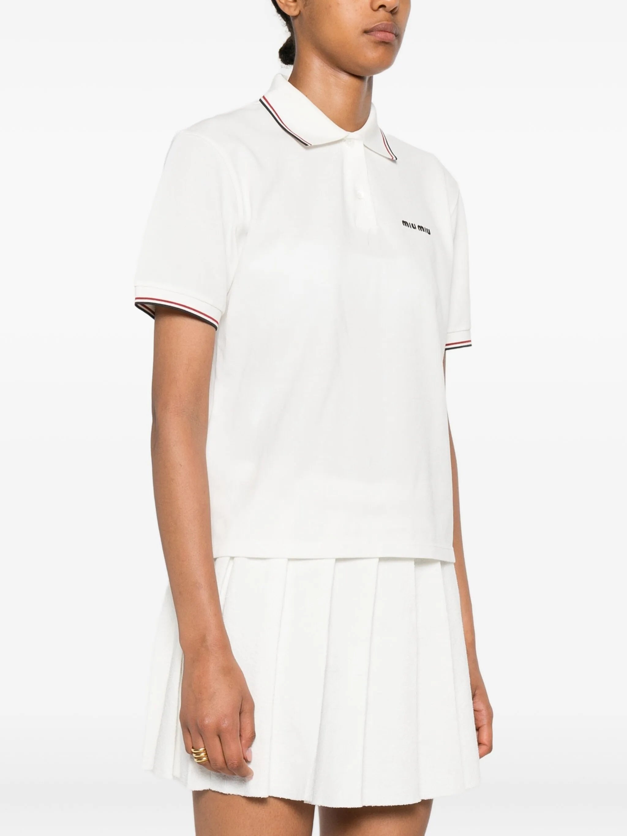 Miu Miu Logo-embroidered Polo Shirt - 4