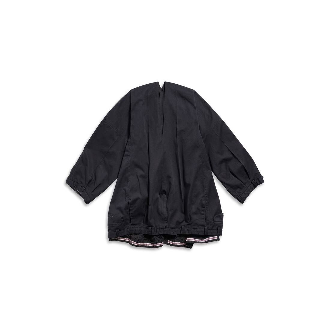 Women's Upcycled Long Sleeve Vareuse Dress in Dark Navy - 1