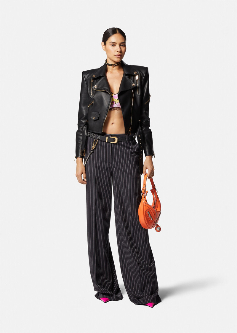 VERSACE Medusa Leather Biker Jacket outlook