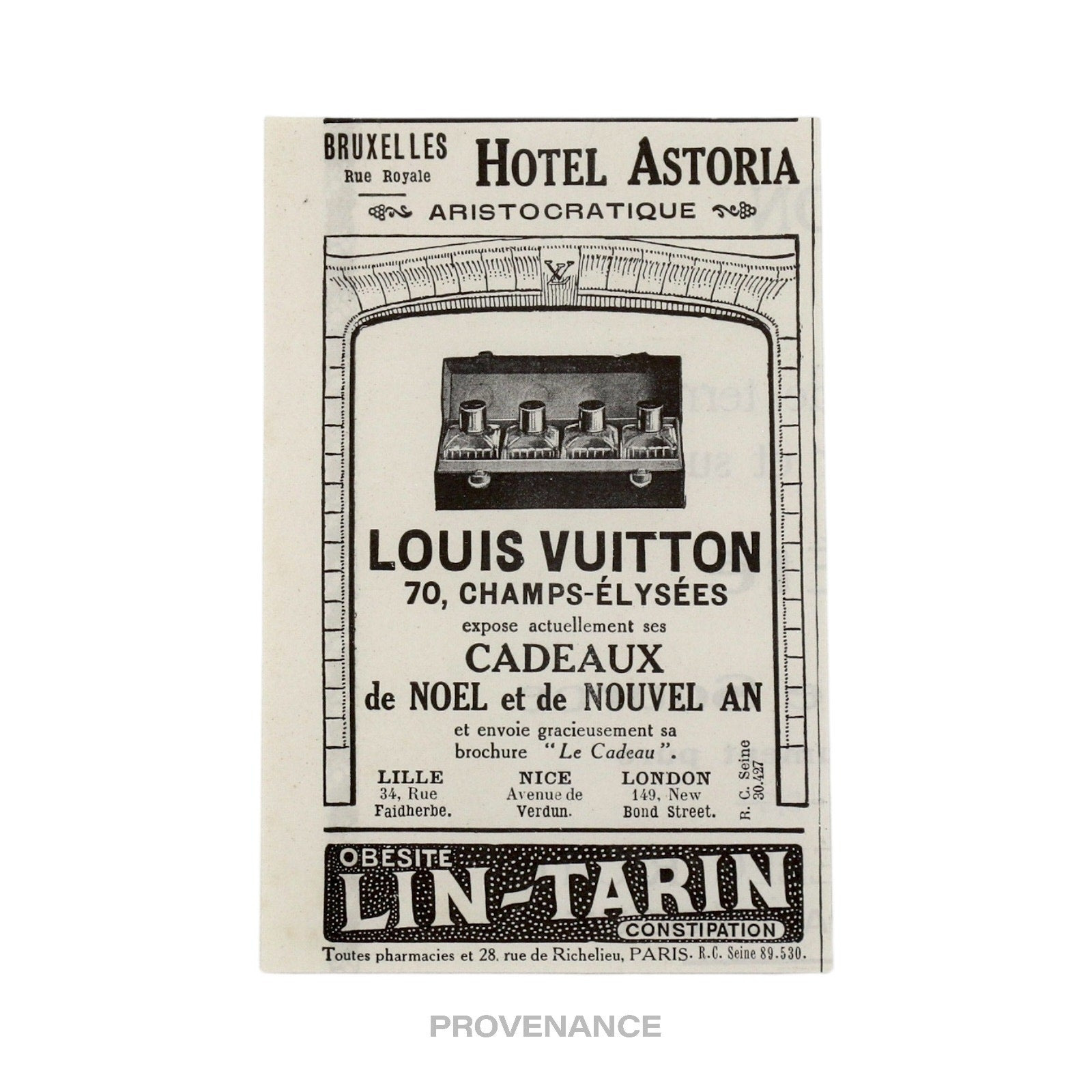Louis Vuitton Antique Vintage Newsprint Ad - HOTEL ASTORIA - 3