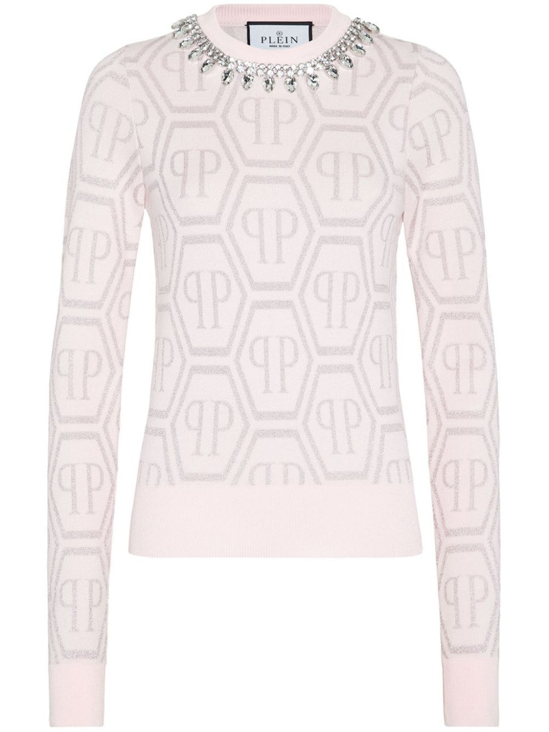 monogram crystal-embellished jumper 1