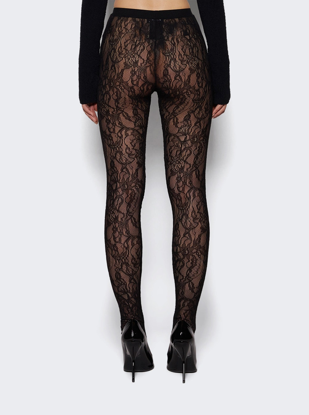 Lace Stirrup Legging Black - 4