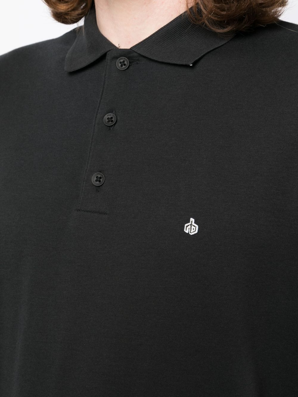 logo-embroidered cotton polo shirt - 5