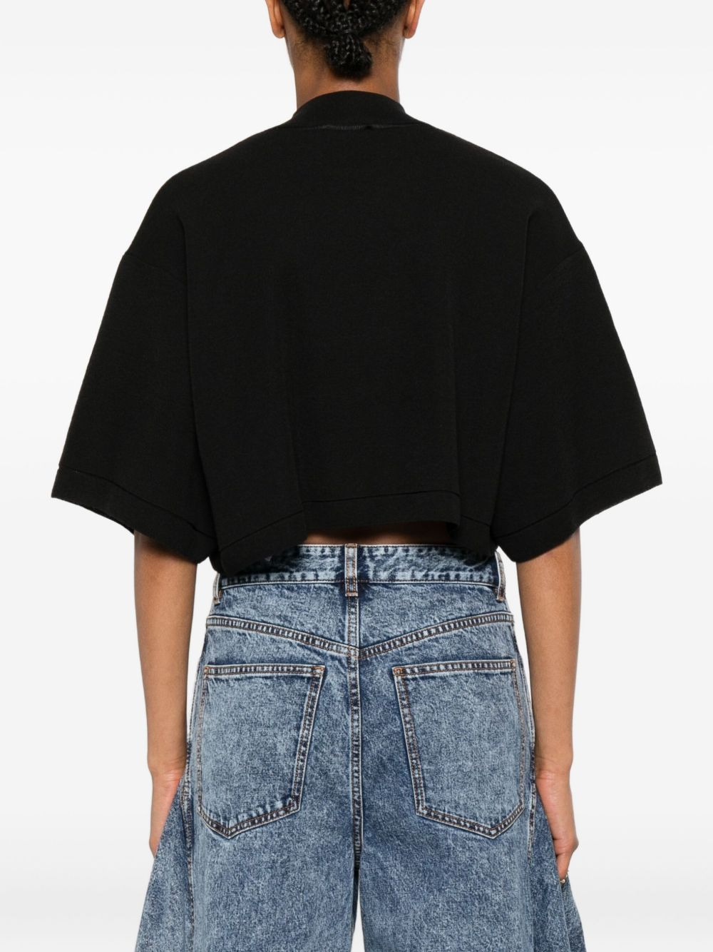 high-neck cropped top - 4