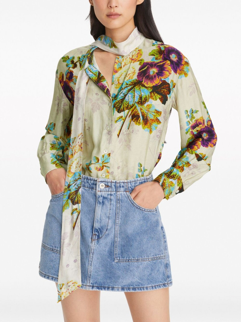 floral-pattern pussy-bow blouse 5