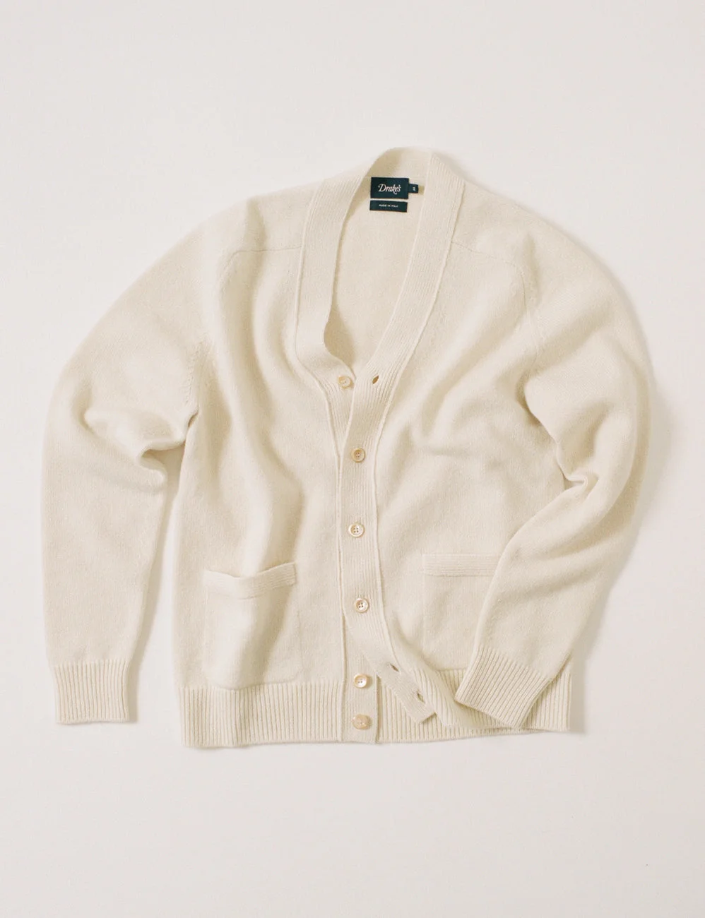 Ecru Lambswool 6 Button Cardigan - 1