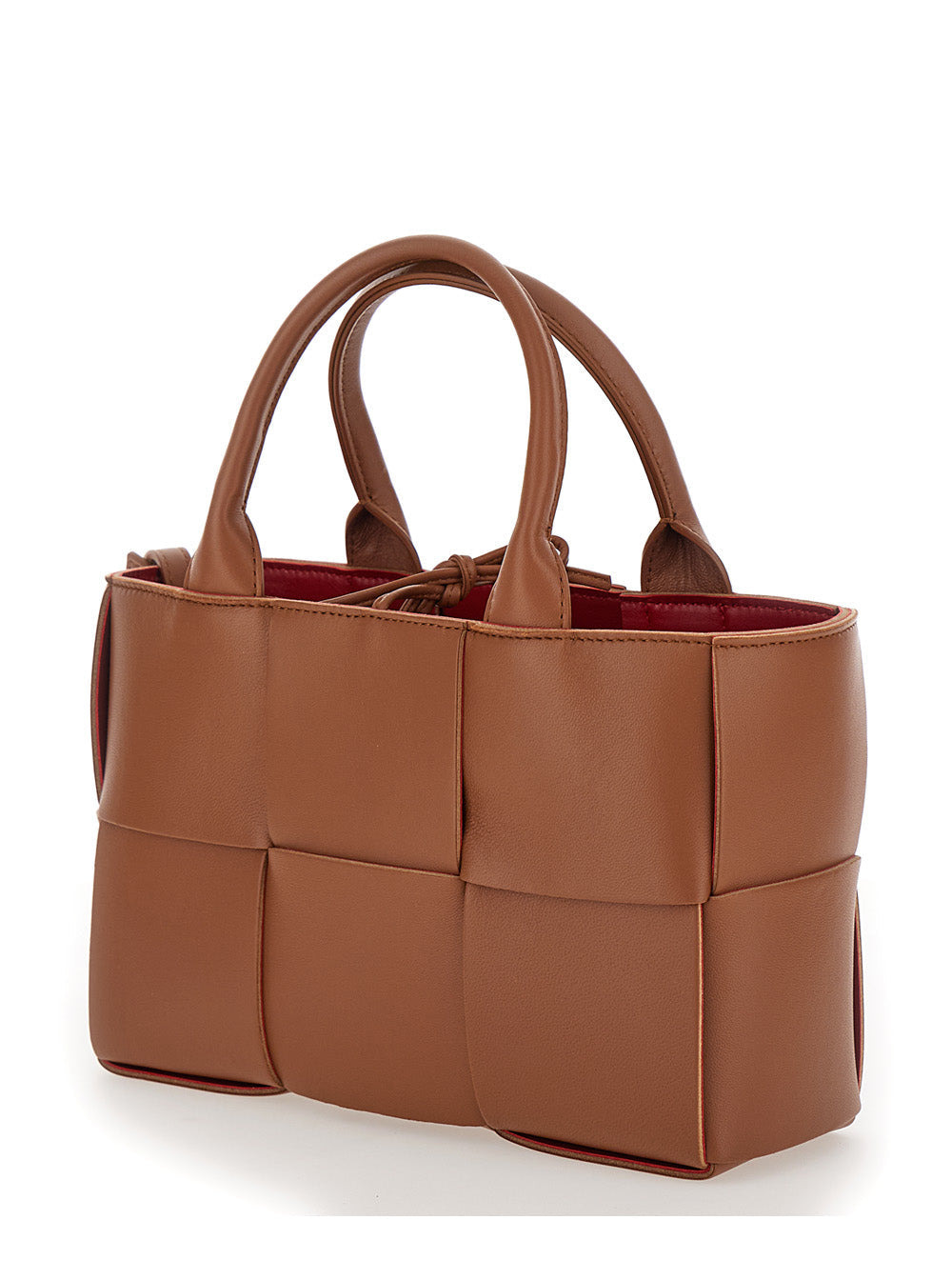 Bottega Veneta Women 'Arco Tote Mini' Brown Handbag With Intreccio Motif In Leather Woman - 2