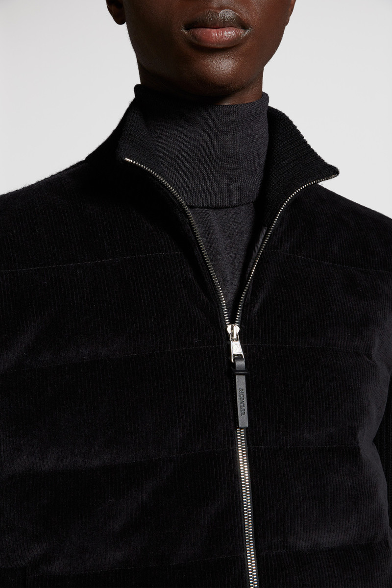 Padded Wool & Velvet Cardigan 7