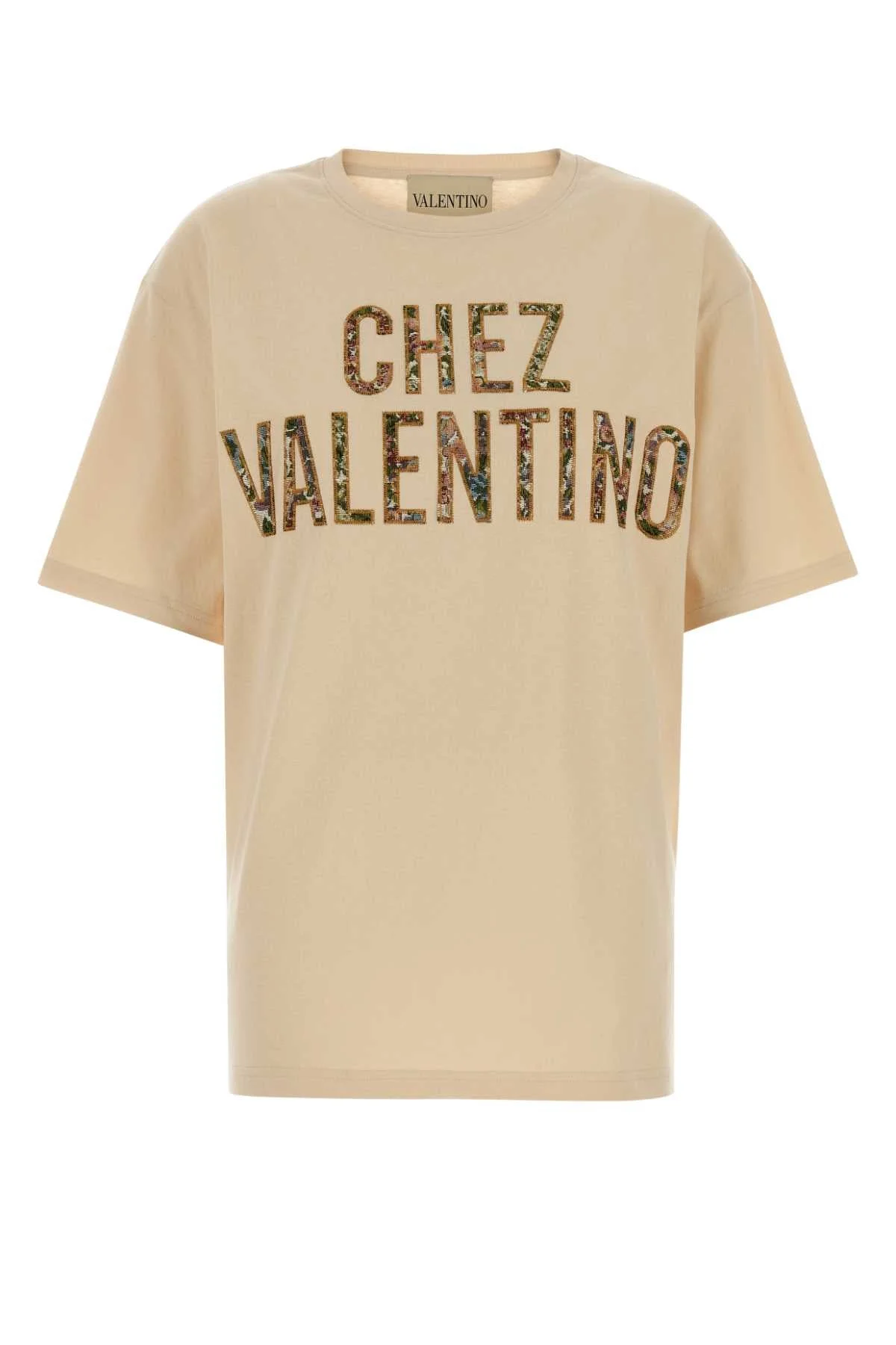 Valentino Garavani Women Beige Cotton T-Shirt - 1