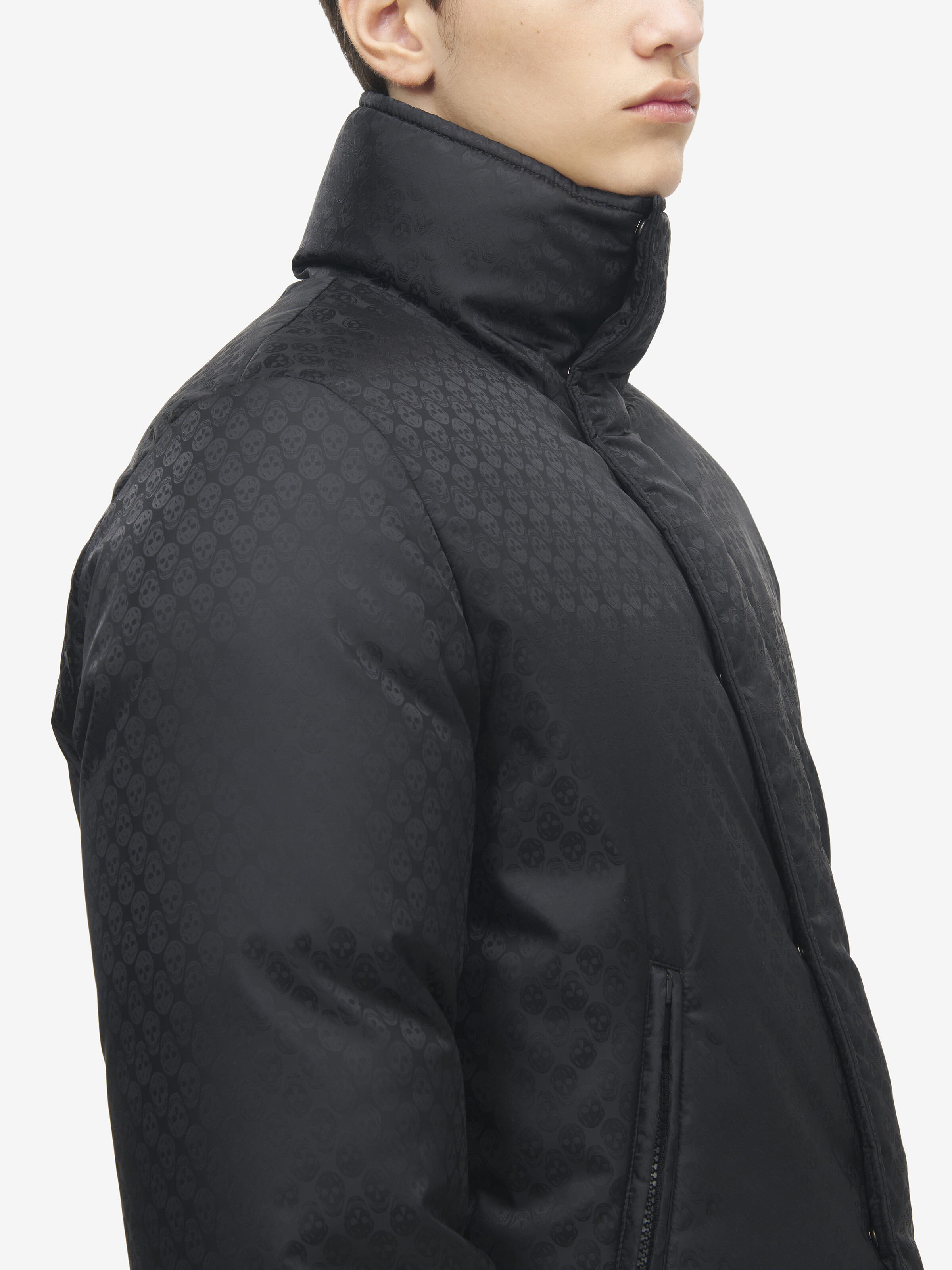 Skull Jacquard Puffer Jacket - 5