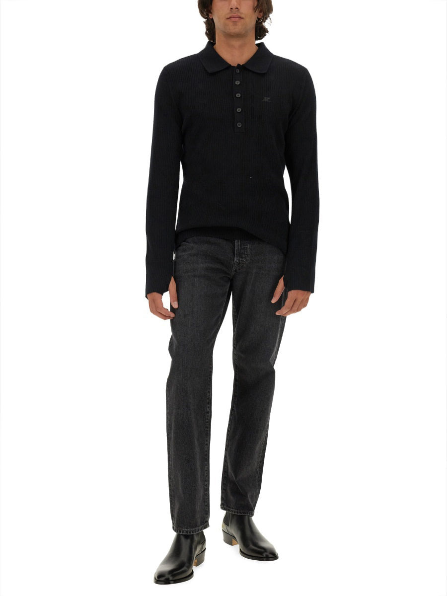 Courreges Men Polo With Logo - 2