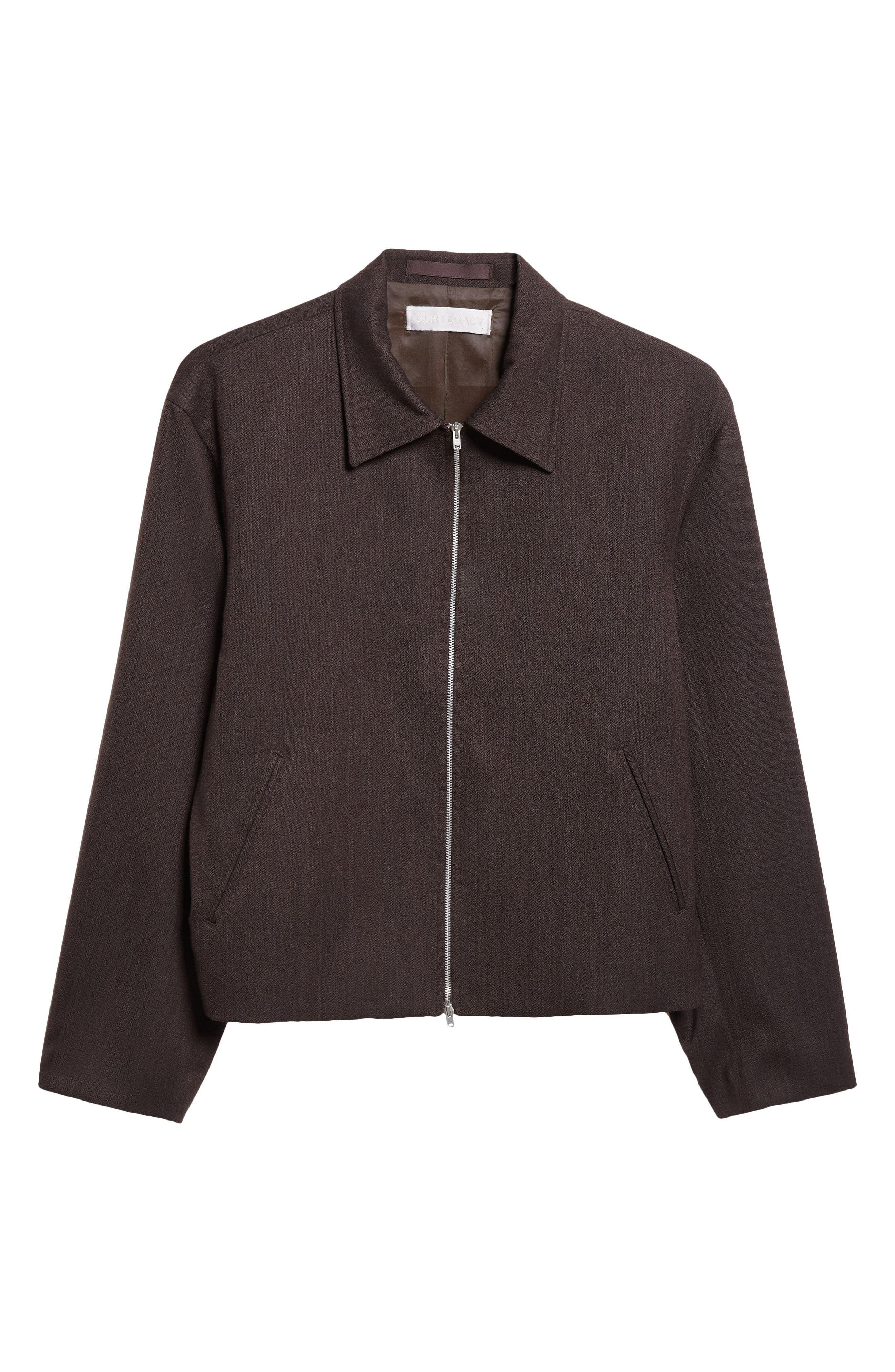OUR LEGACY Mini Virgin Wool Jacket in Havana Brown Chain Wool at Nordstrom - 7