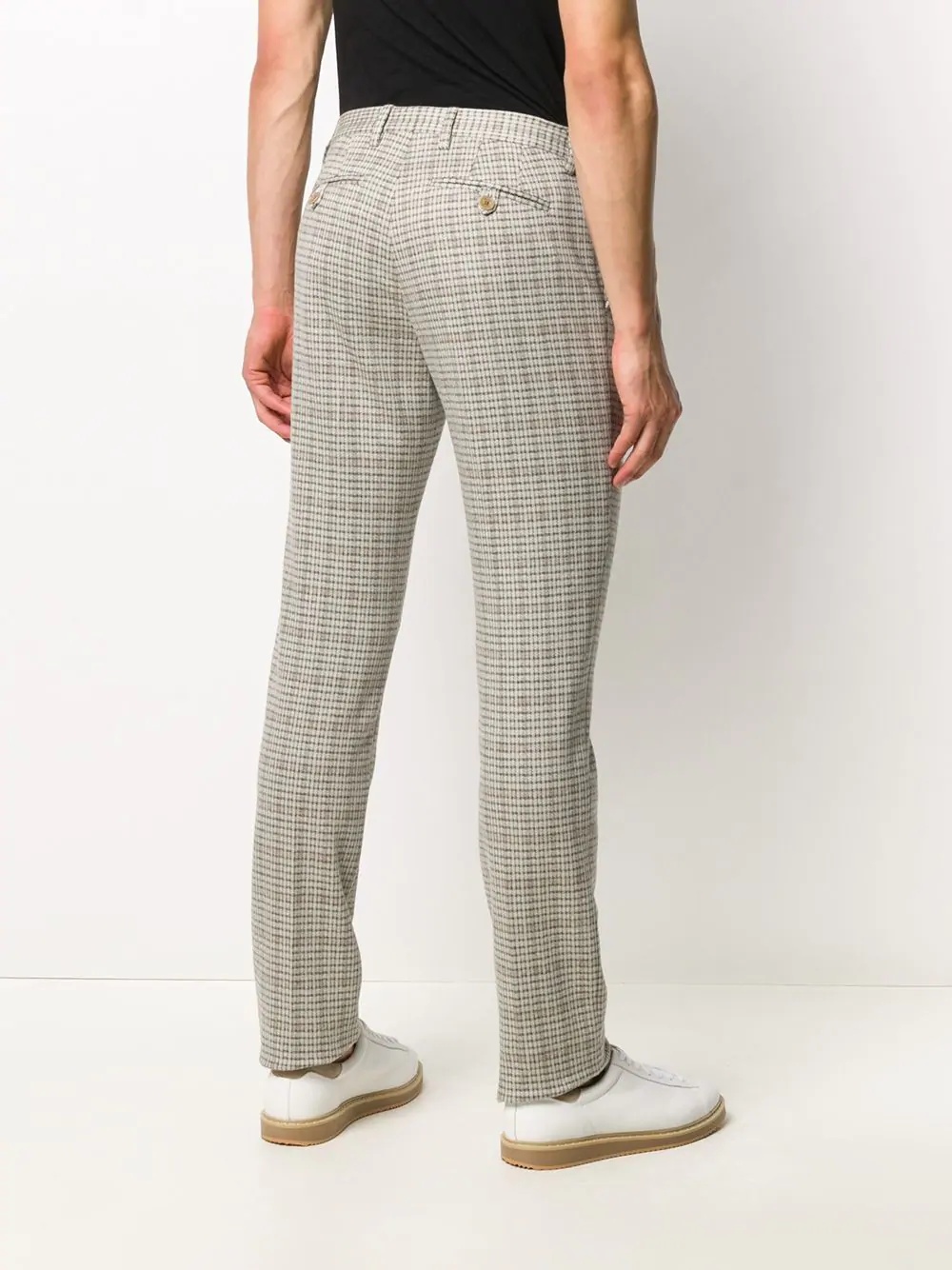 checked slim chinos  - 4