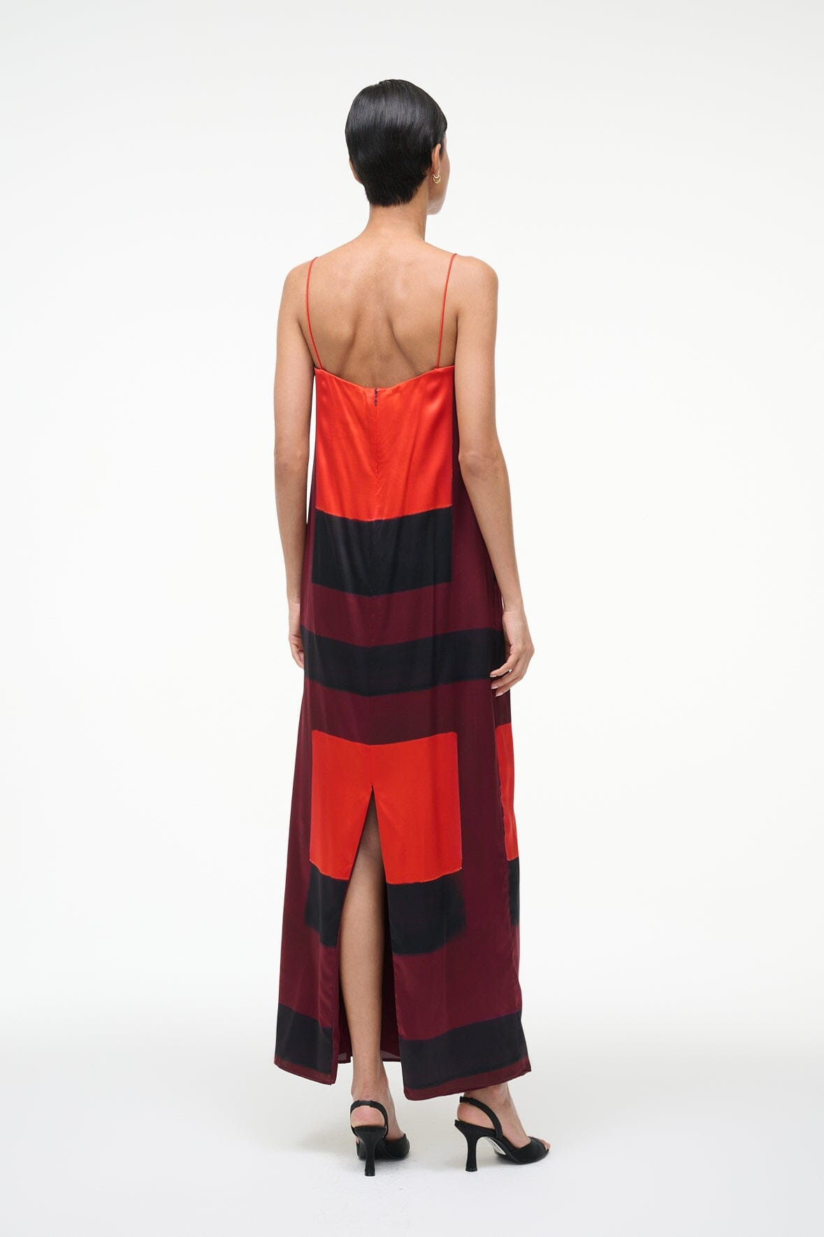STAUD MAE SILK DRESS RUBY PRISM - 4