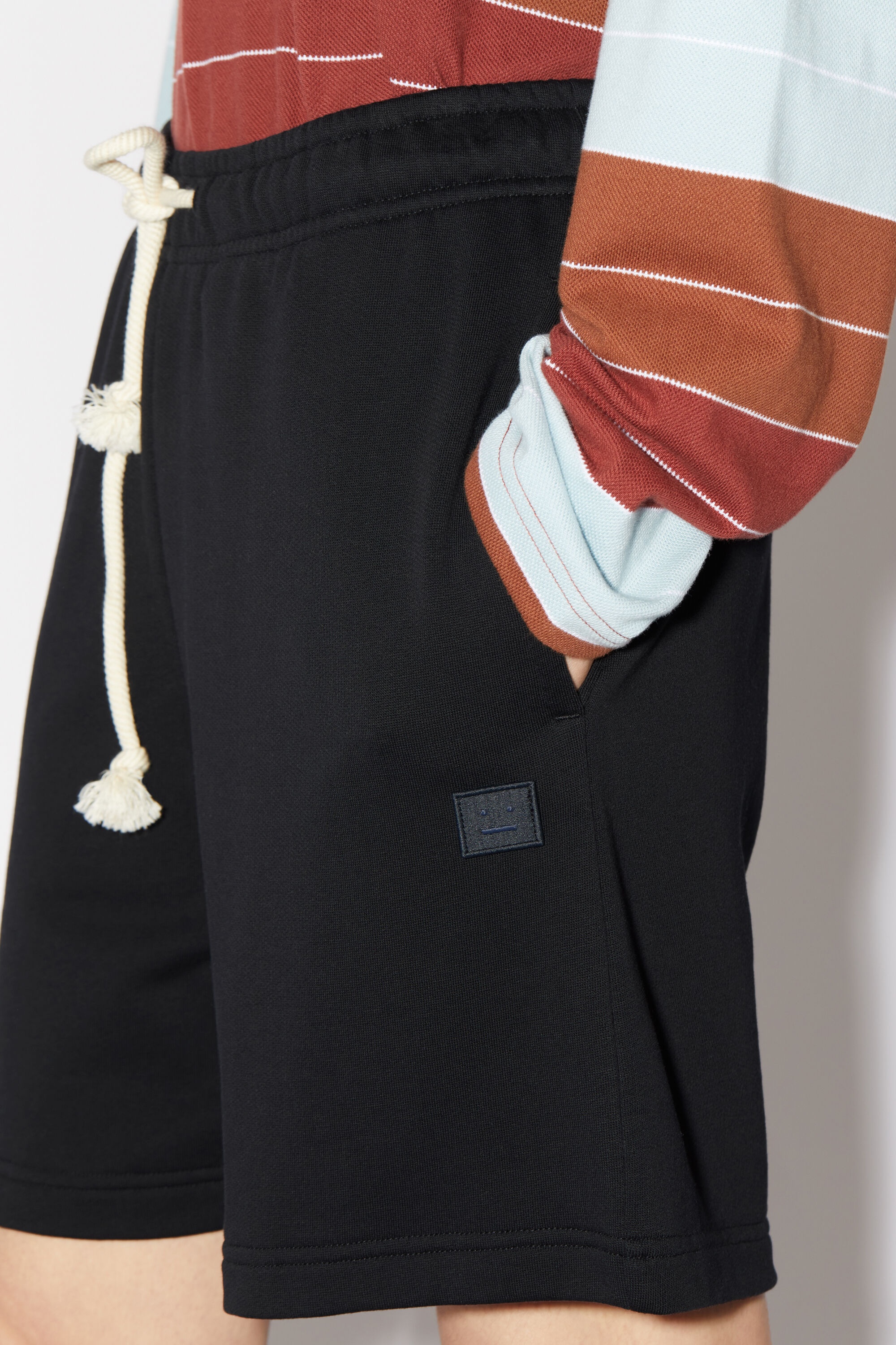 Cotton sweat shorts - Black - 5
