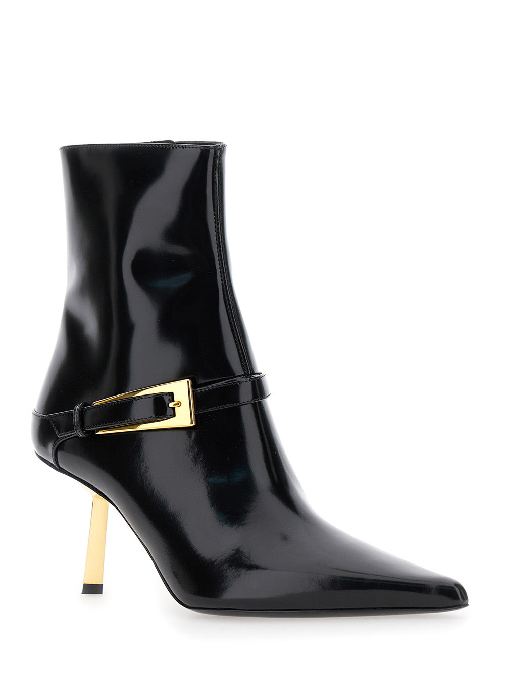 Saint Laurent Women 'Lee' Black Ankle Boots With Buckle Detail In Patent Leather Woman - 2