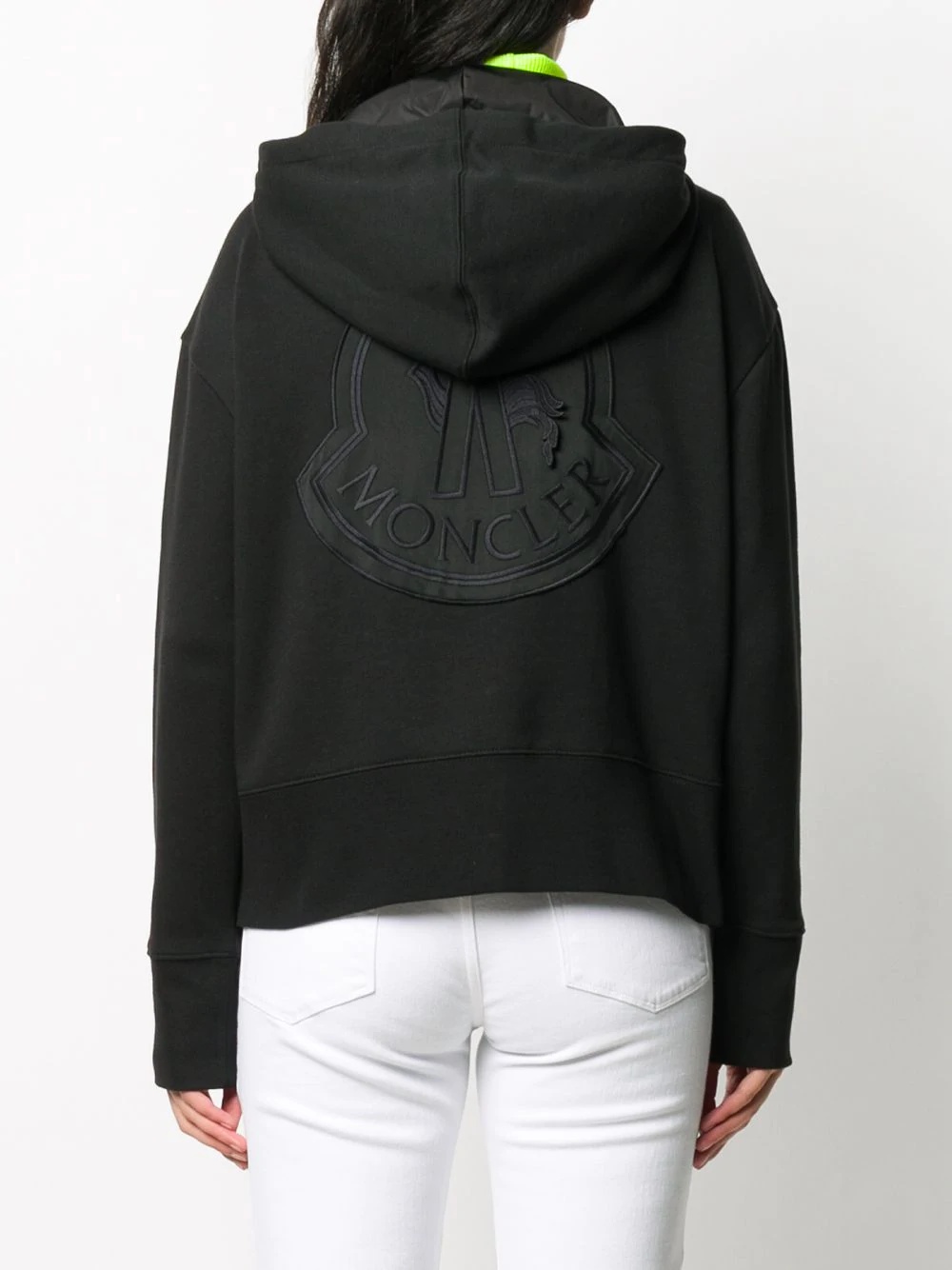 embroidered logo zip hoodie - 4