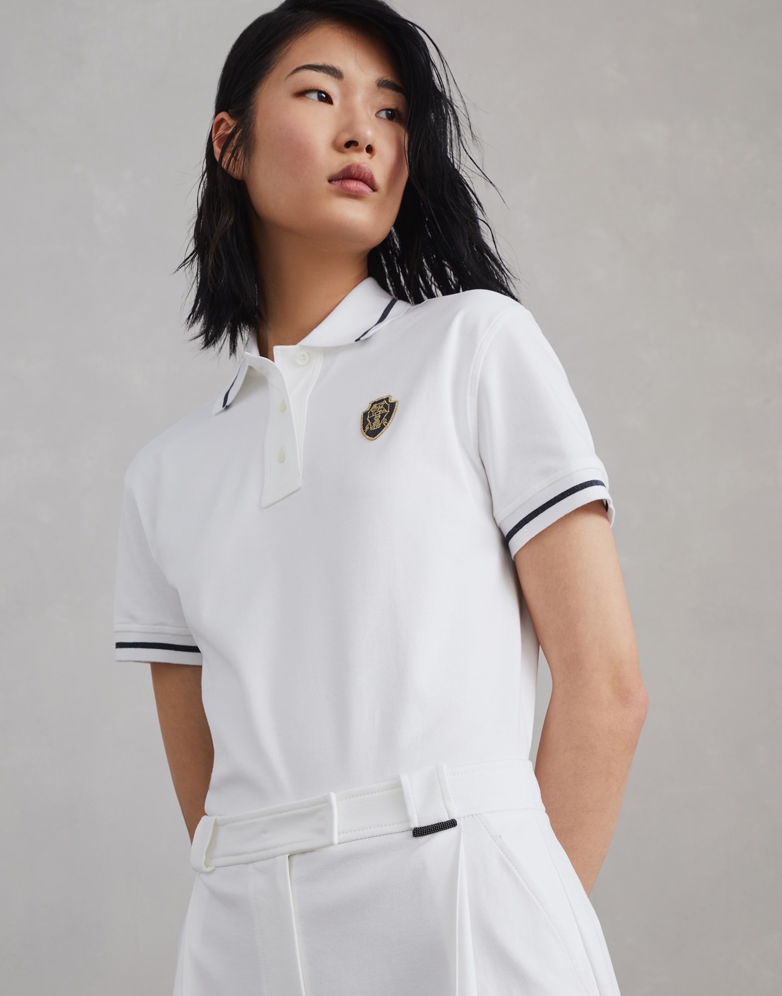 Cotton interlock shorts with shiny tab - 3