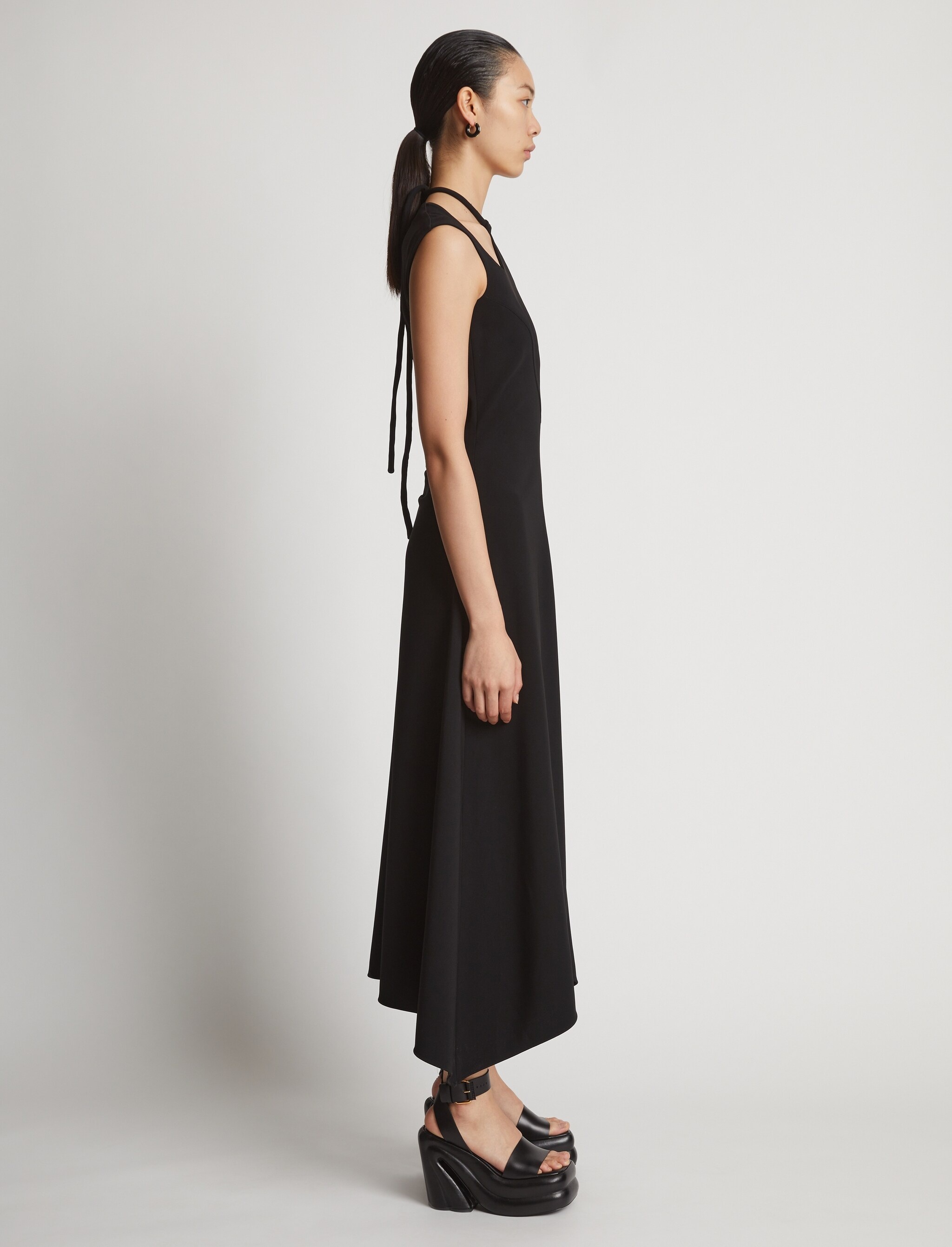Matte Viscose Crepe A-Line Dress - 3