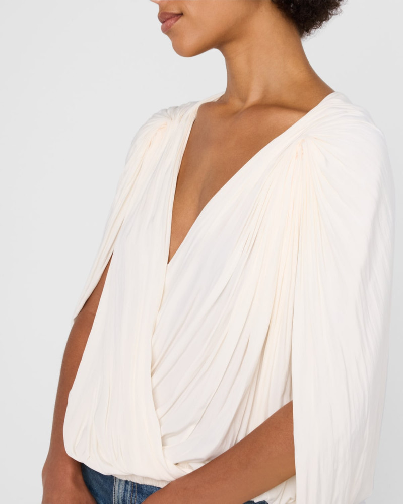 Vivian Draped Cape-Sleeve Top 6