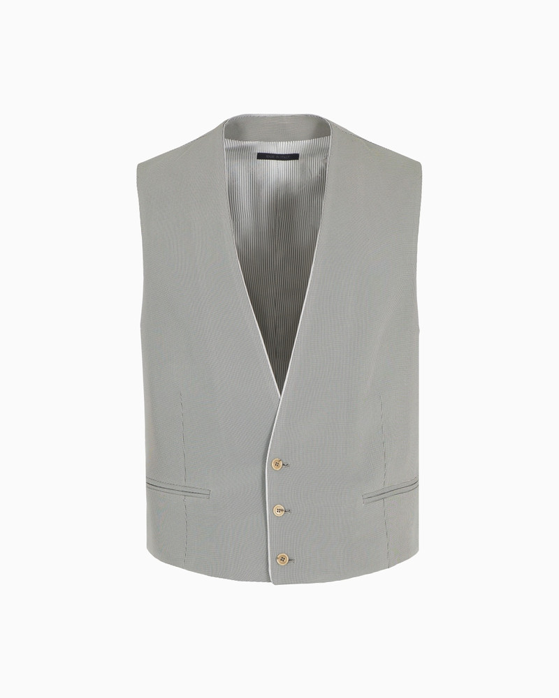 SINGLE-BREASTED WAISTCOAT IN A TEXTURED VISCOSE BLEND 1