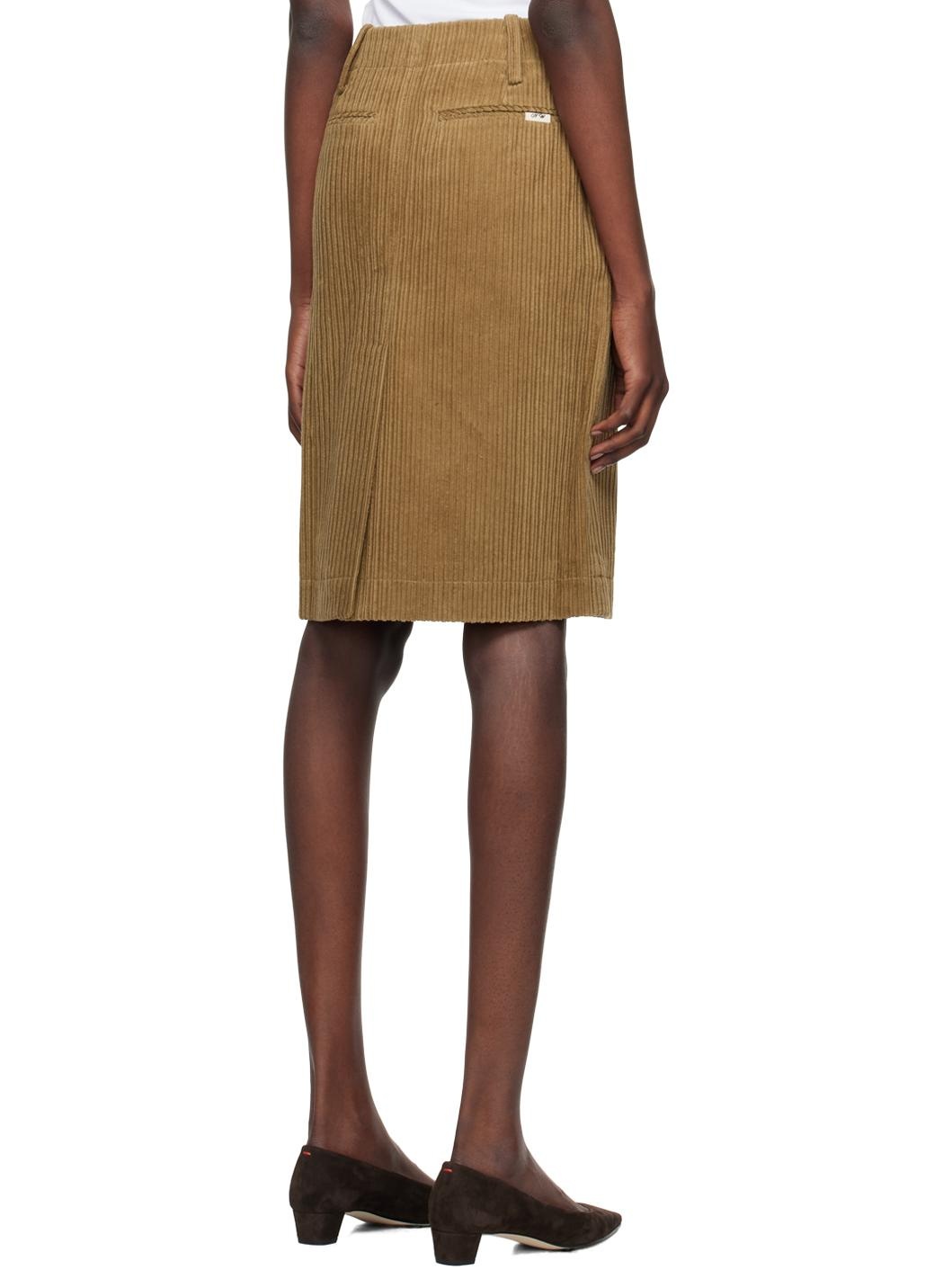 Beige H-Line Midi Skirt - 3