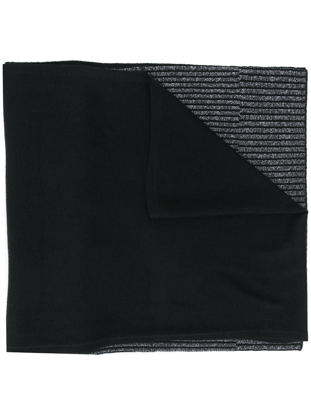 ribbed logo scarf - 1