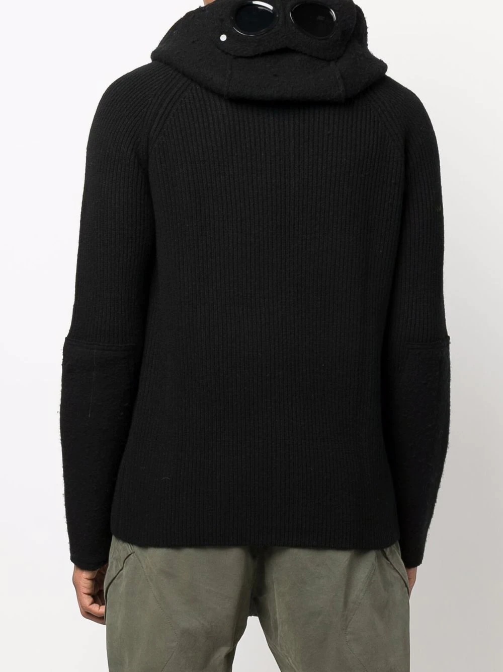 ribbed-knit zipped-up hoodie - 8