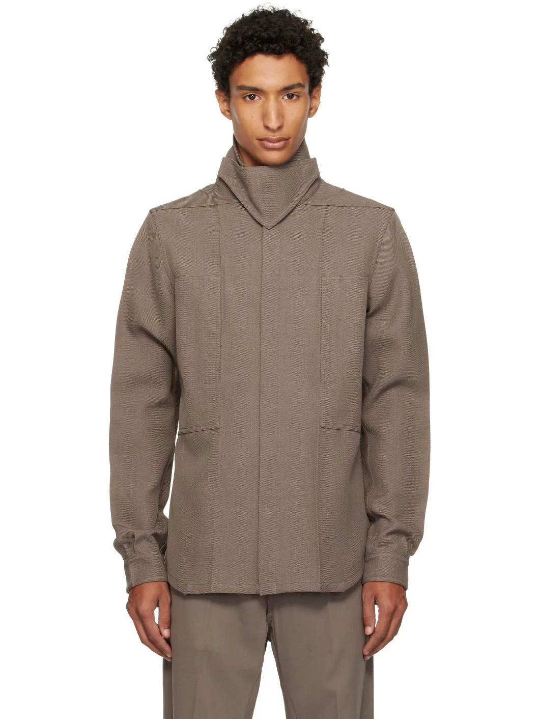 Taupe Tower Outershirt Jacket - 1