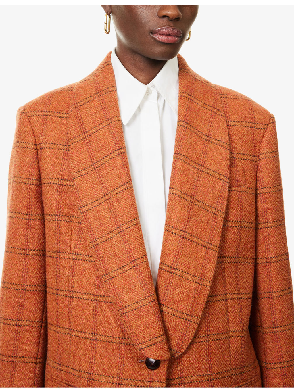 Mintea Check Wool-Blend Blazer - 5