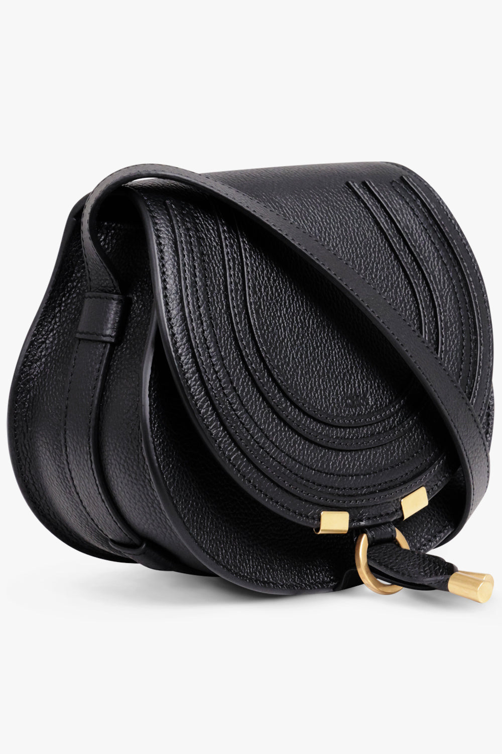 MARCIE SMALL BAG | BLACK/BLACK STITCHING - 2