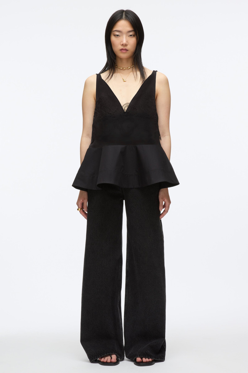3.1 Phillip Lim Chiffon Peplum Tank with Lace outlook