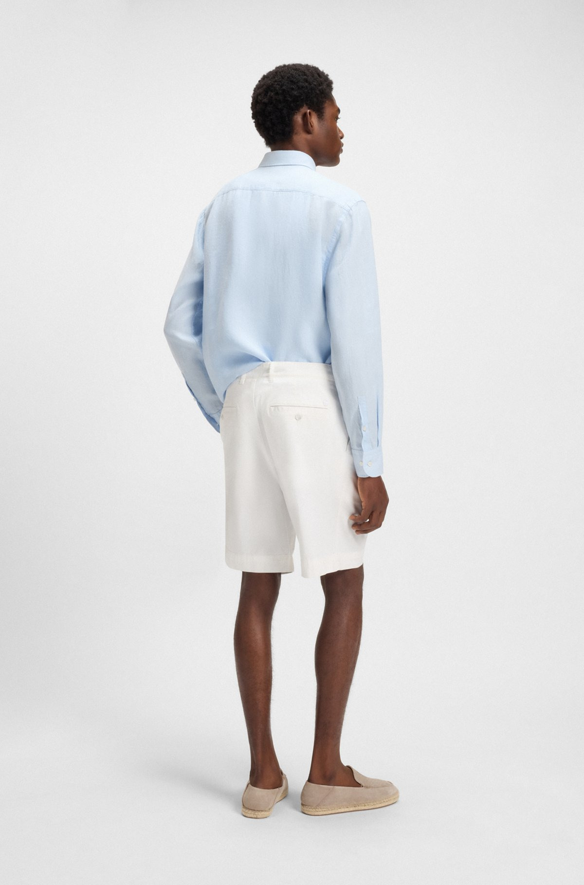 RELAXED-FIT SHORTS IN STRETCH-COTTON TWILL - 4