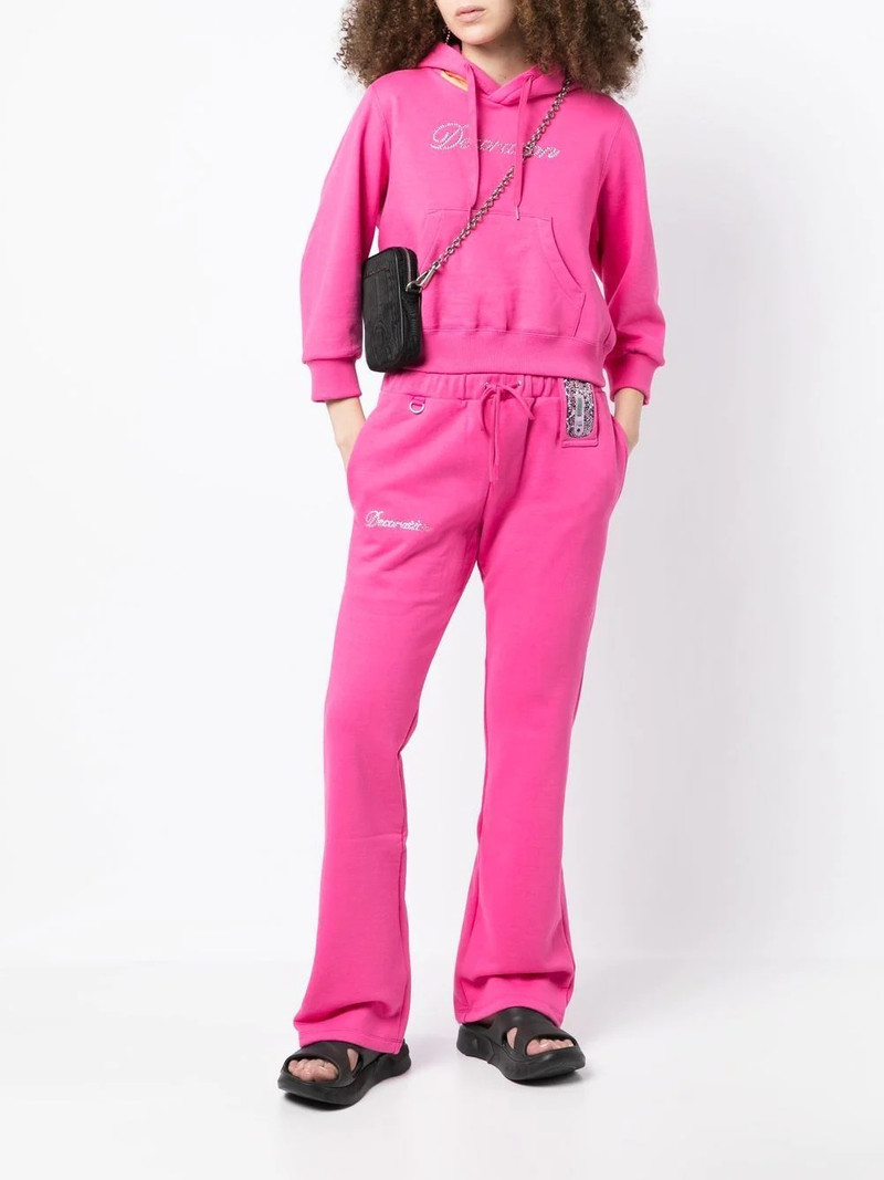 doublet rhinestone-logo 세부 사항 트랙 바지 outlook
