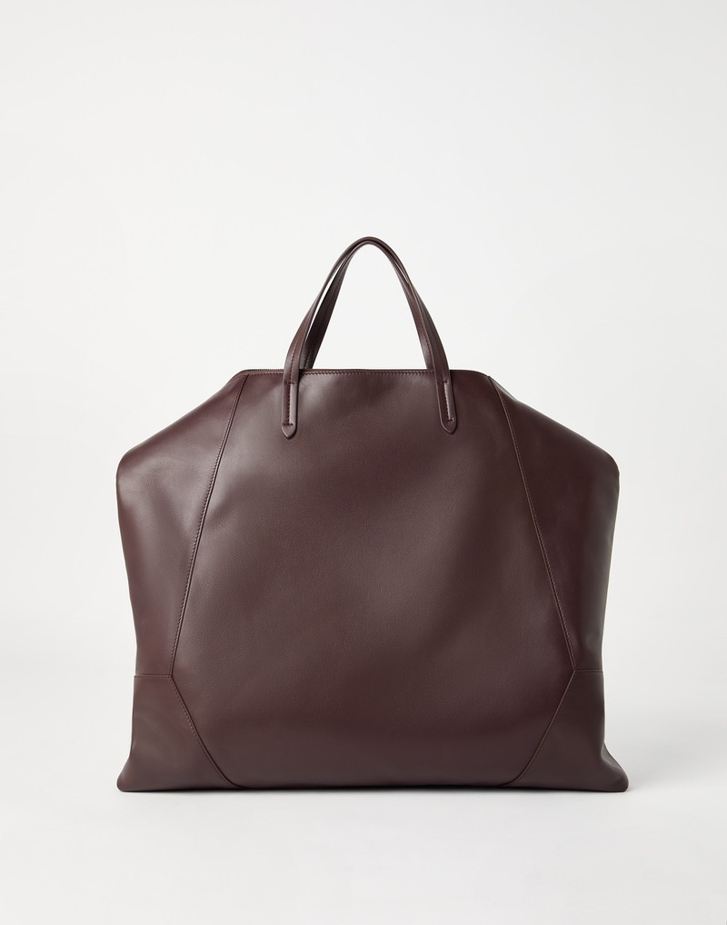 Brunello Cucinelli BC Duo large shopper bag in calfskin with monili outlook